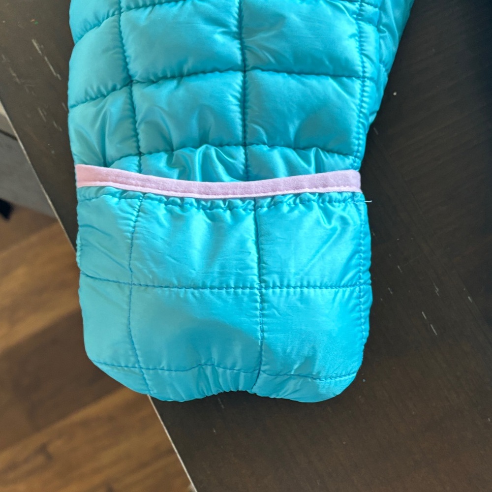 Snozu Vibrant Blue and Pink Quilted Kids snowsuit - Picture 5 of 8